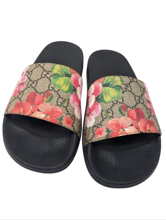 Gucci Slides Bloom Supreme - 408508 KU200 8919 - US Gucci GG Web Supreme Bloom Floral Slide Sandals Size EU 39